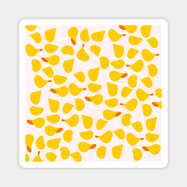 Potato Chips Pattern on Pink Background Magnet by kapotka