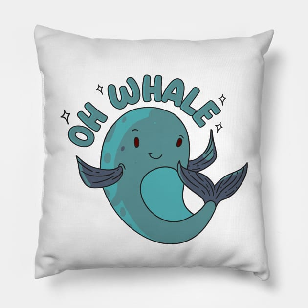 Oh Whale - Funny pun Pillow by G! Zone