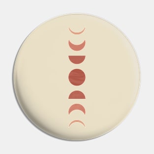 Moon phases watercolor in delicate apricot Pin