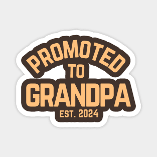Promoted To Grandpa Est 2024 Funny New Grandpa Fathers Day Gift Magnet
