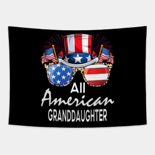 All American Granddaughter 4th of July USA America Flag Sunglasses Tapestry