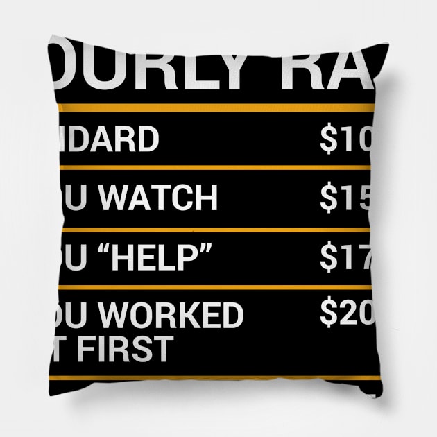 Mechanic Hourly Rate Funny Pillow by PlimPlom
