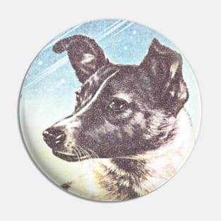 Laika Space Dog / Retro Faded Soviet Style Design Pin