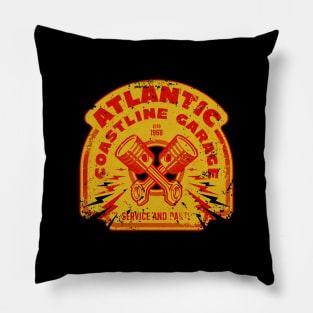 Atlantic coastline garage retro logo Pillow