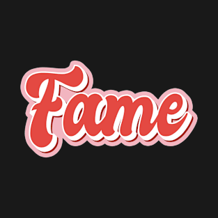 Fame Aesthetic Pink Red Retro 80s 90s Pin up Groovy T-Shirt