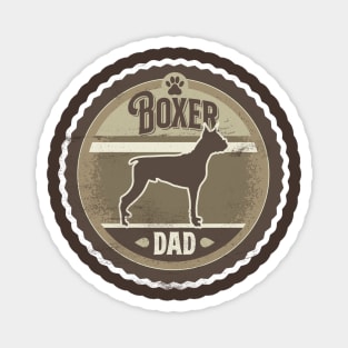 Boxer Dad - Distressed Boxer Dog Silhouette Design Magnet