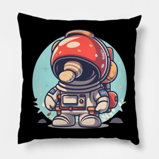 Cute cartoon mushroom astronaut Pillow