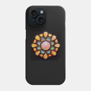 Fire Opal and Mother of Pearl - Flower Mandala Phone Case