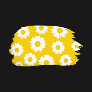 Daisy Minimal Yellow Background & White Petals Cute Blossom T-Shirt