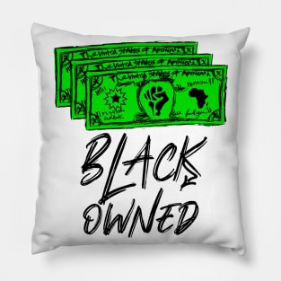 Black Owned Graffiti Black Lettering with Rebellion Bucks Pillow