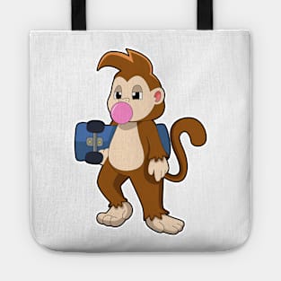 Monkey as Skater with Skateboard Tote