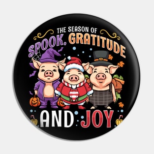 Halloween Thanksgiving Christmas Holiday Mashup Pin