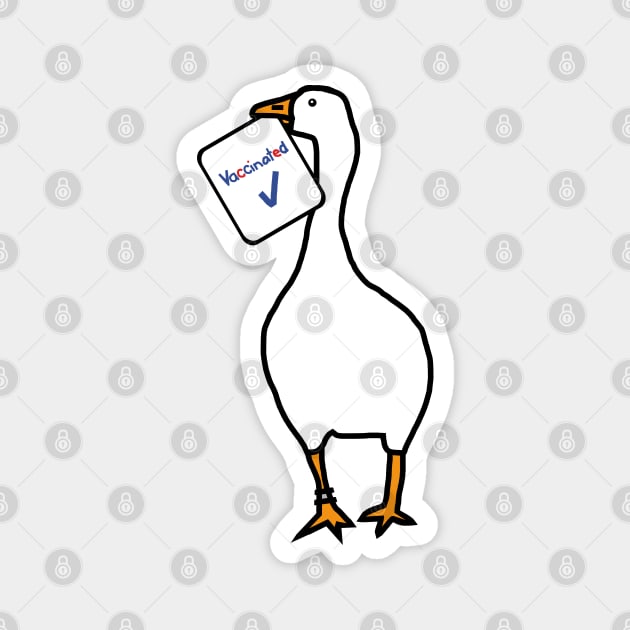 Game Goose with Vaccinated Sign Magnet by ellenhenryart
