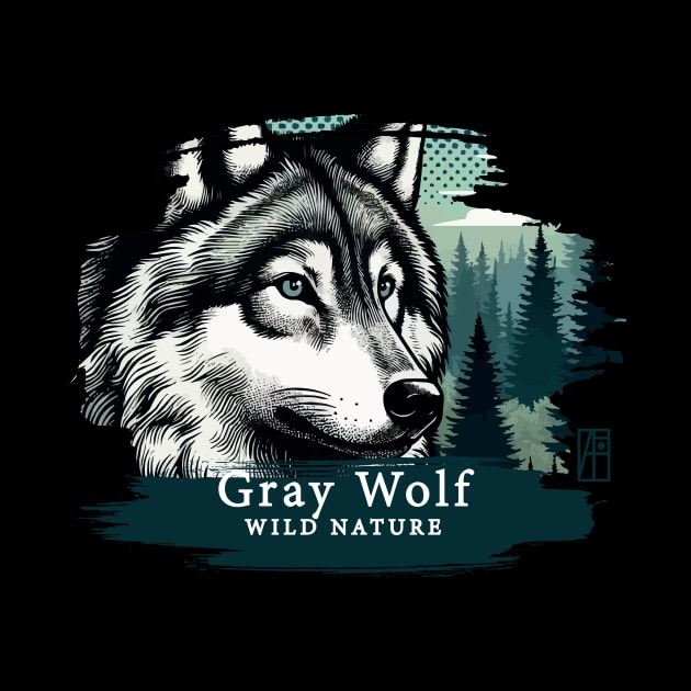 Gray Wolf - WILD NATURE - WOLF -3 by ArtProjectShop