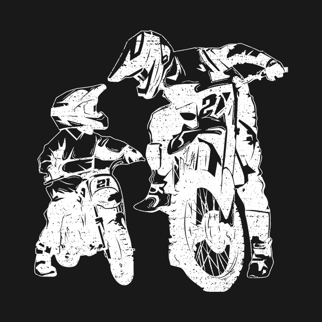 Dirt Bike Dad Motocross Motorcycle Biker Father Kids Gift by paola.illustrations