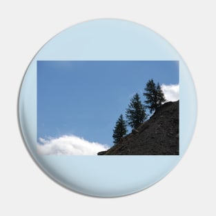 Fir Trees on Mountain Slope Alpine Alps White Cloud Pin