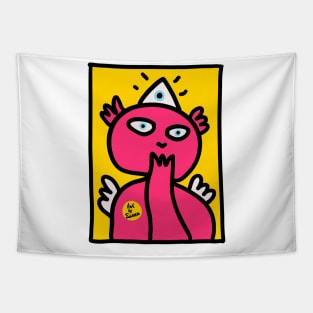 Pink Cool Alien Graffiti Tapestry