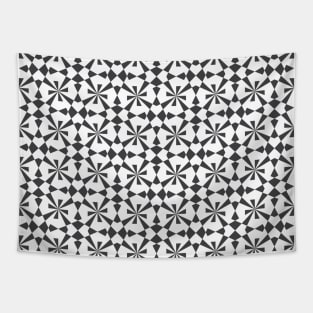 Vintage geometric pattern black and white Tapestry