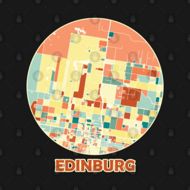 Edinburg Texas map in mozaique colors by SerenityByAlex