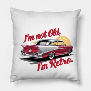 "Vintage Revival: Retro Classic Car Illustration" - I,m Not Old Pillow