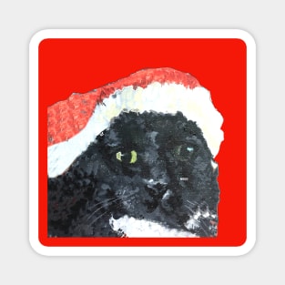 Santa Cat Christmas Magnet