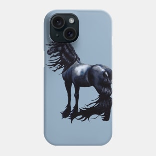 Windswept Friesian Stallion Phone Case