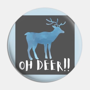 Let it Snow and Oh Deer print winter gray and  blue Pin