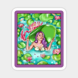 Mermaid with the Lily Pad Hat Magnet