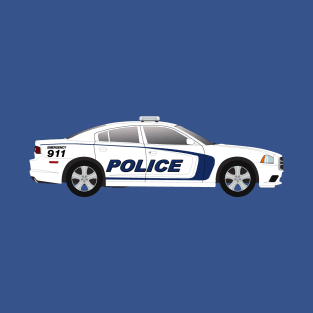 White Police Car T-Shirt