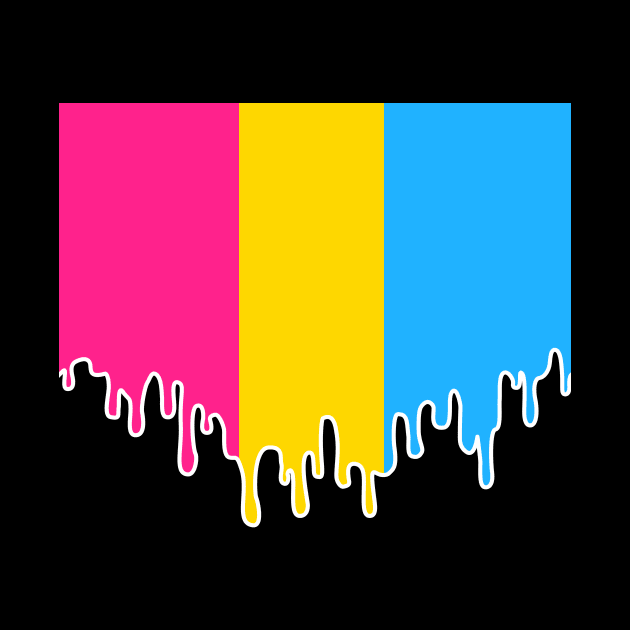 Pansexual Pride Drip on Black Design by VernenInk