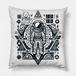 Timeless Voyager: Ancient Astronaut Pillow