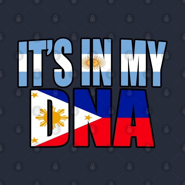 Filipino and Argentinian Mix DNA Flag Heritage Gift by Just Rep It!!