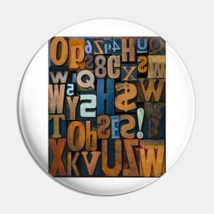 Typography Art Pin