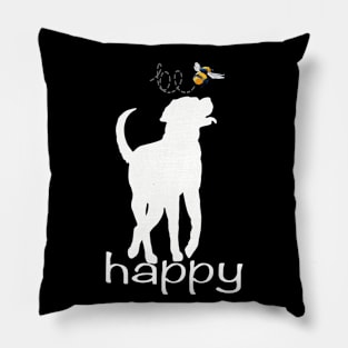 Be Happy Labrador Dog Pillow