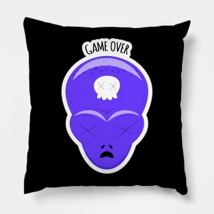 Alien face-Game over Pillow