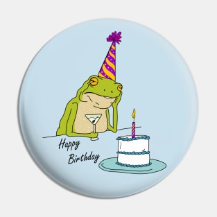 Happy birthday and frog Pin