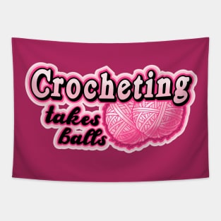 crocheting takes balls Tapestry