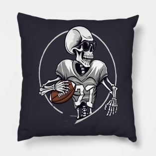 Halloween Skeleton Playing Football Pillow