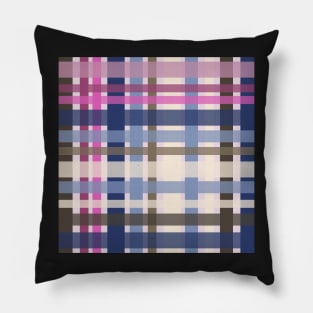 Modern tartan plaid in tones of sage blue green and caramel Pillow