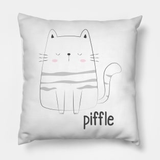 The Cat That Says Piffle, cute dismissive kitty Pillow