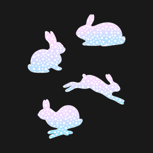 Pastel Easter Bunny Rabbit Dotted Pattern T-shirt T-Shirt
