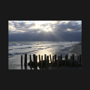 Evening mood on the beach in Blåvand, Denmark T-Shirt