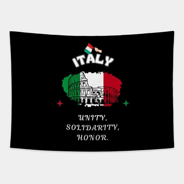 Italian Pride, Italy is a republic founded on labor Tapestry by Smartteeshop