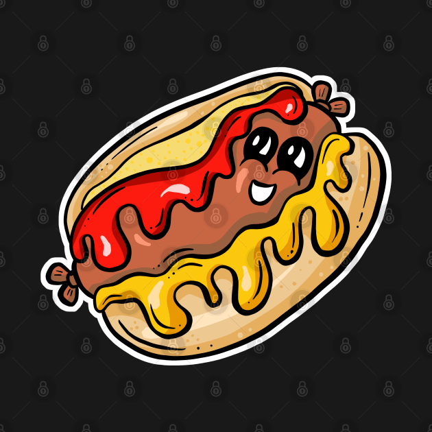 Cute Hotdog Cartoon Character - Bob by Squeeb Creative