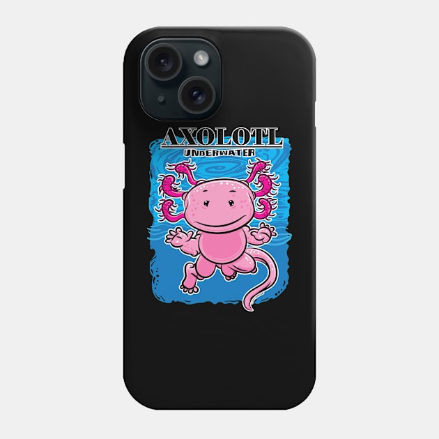 Axolotl Underwater Phone Case by eShirtLabs