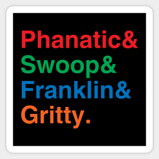 Philly Mascots Sticker Phanatic Gritty Swoosh Franklin 