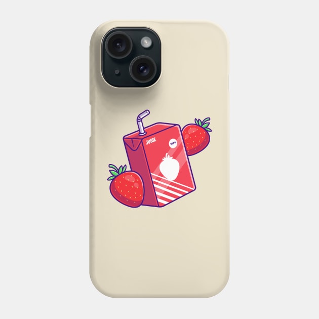 Strawberry Juice Box Cartoon Phone Case by Catalyst Labs