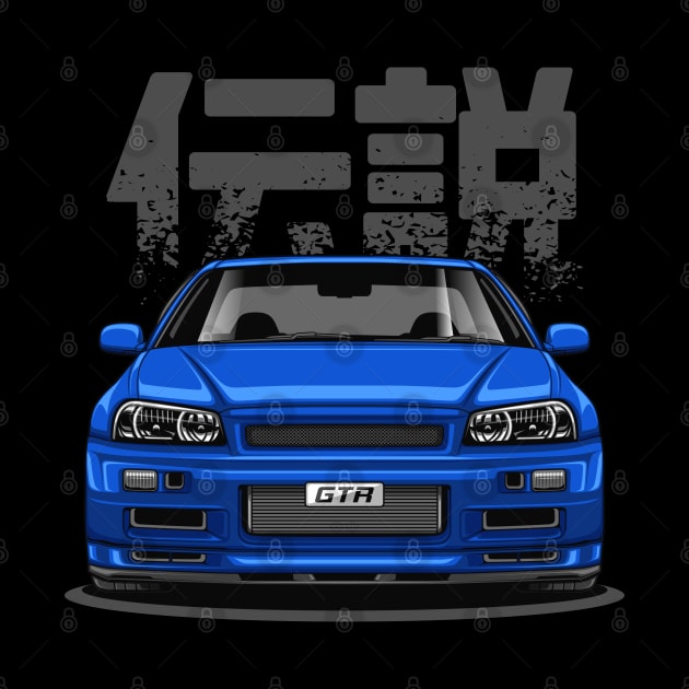 Skyline GTR R34 - Paradise Blue (Front View Design) by Jiooji Project