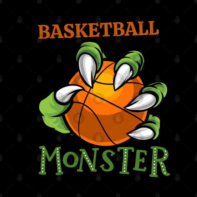 Basketball monster sport Gift for Basketball player love Basketball funny present for kids and adults by BoogieCreates