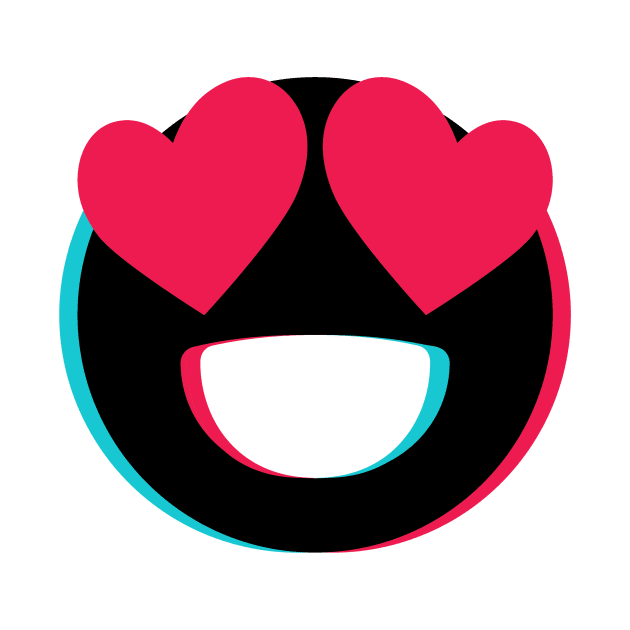 TikTok lovely eyes heart emoji smiley Black by ThingyDilly